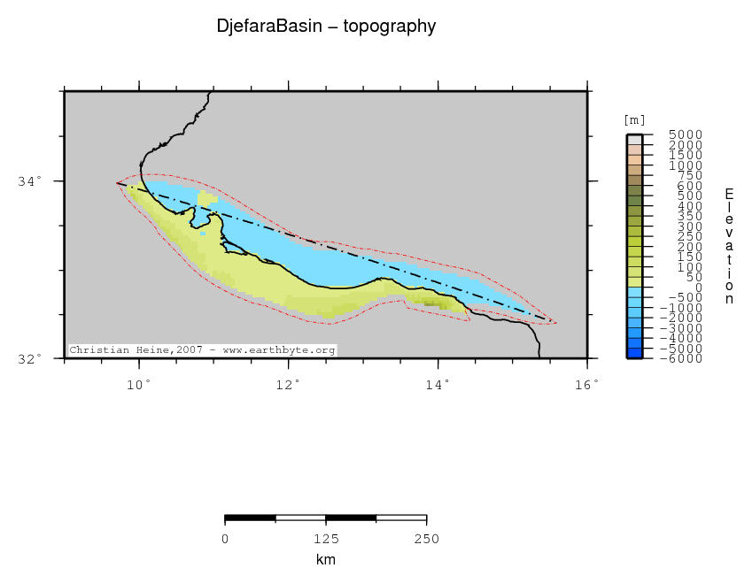 Djefara Basin location map
