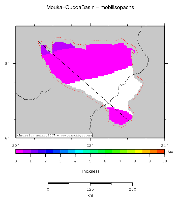 Mouka-Oudda Basin location map