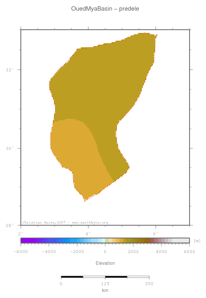 Oued Mya Basin location map