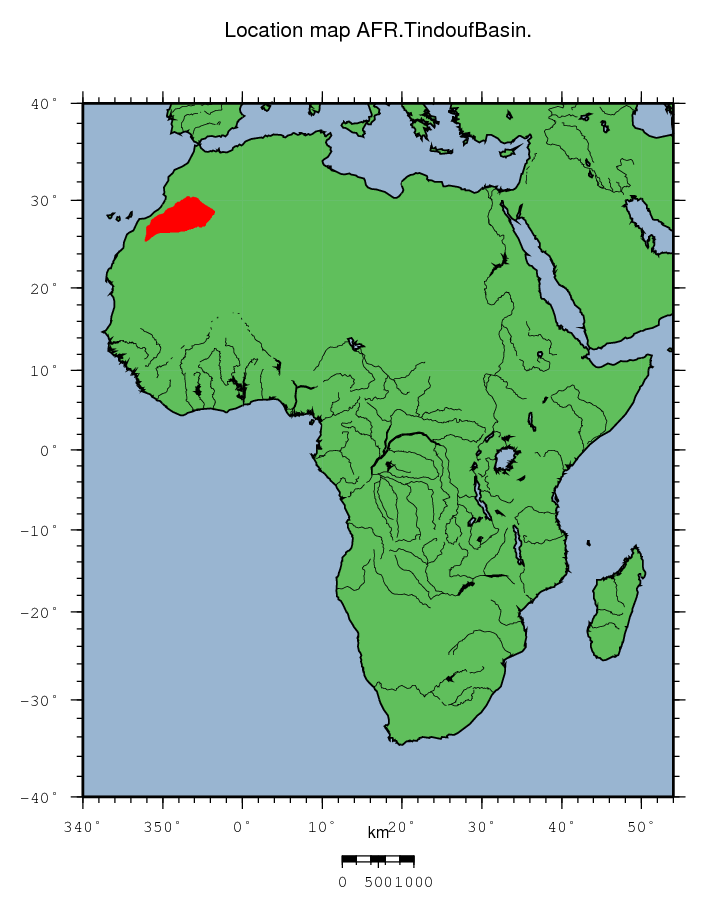 Tindouf Basin location map