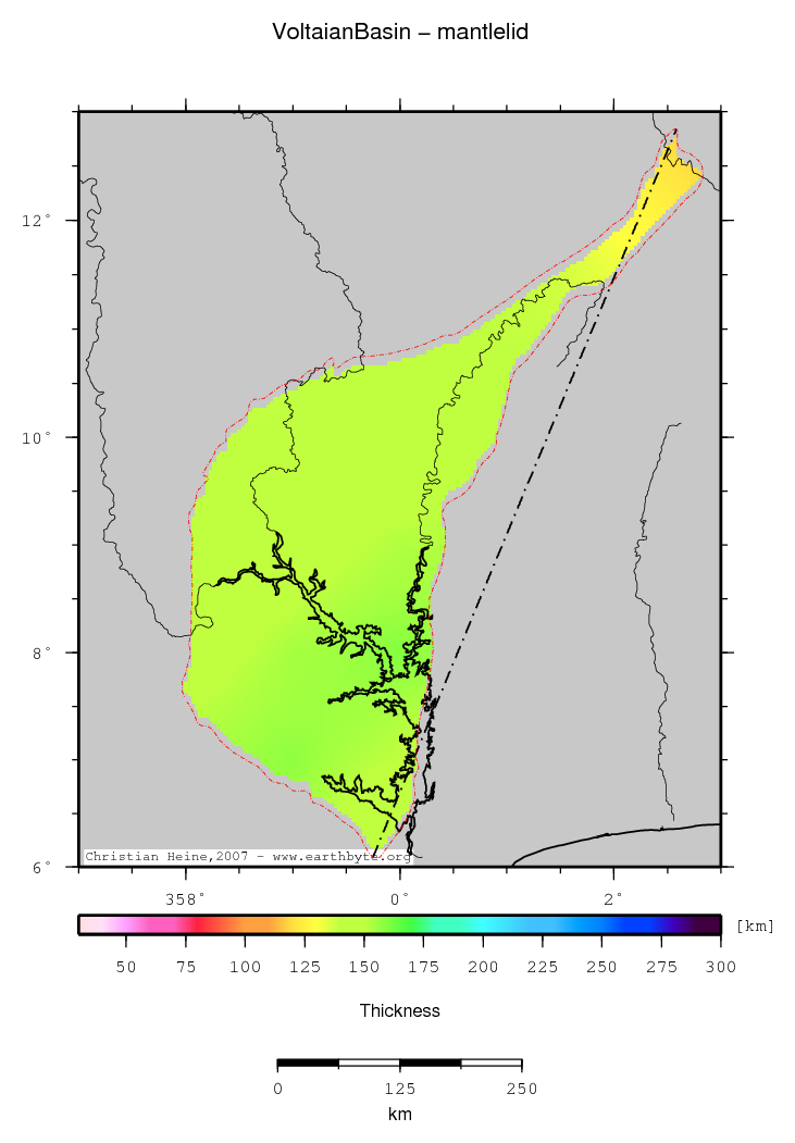 Voltaian Basin location map