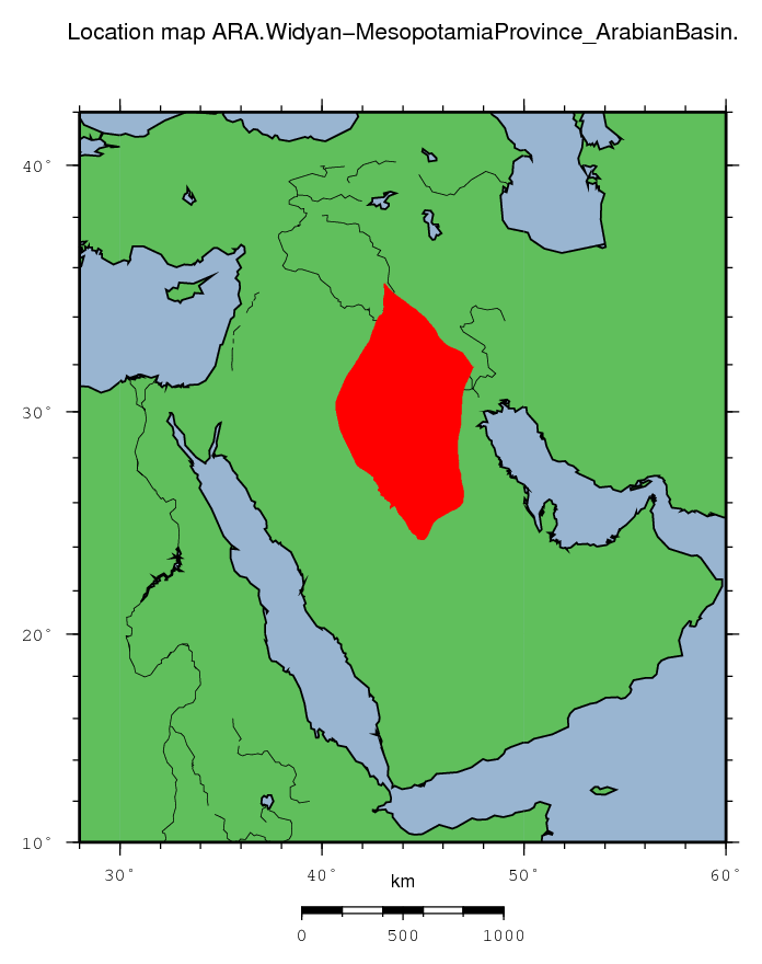 Widyan-Mesopotamia Province (Arabian Basin) location map