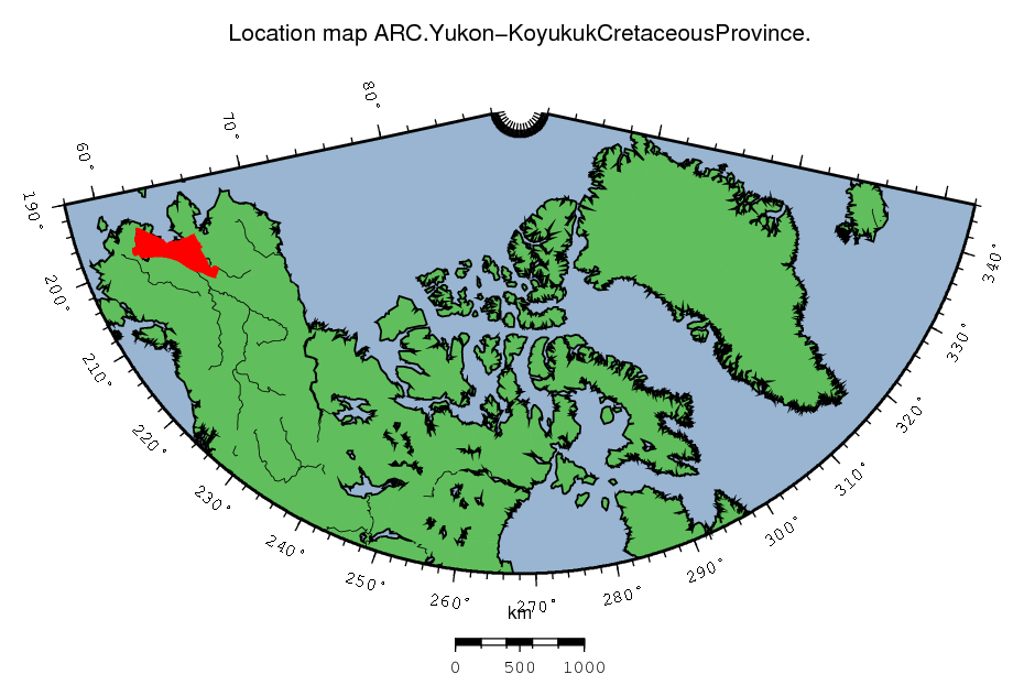 Yukon-Koyukuk Cretaceous Province location map