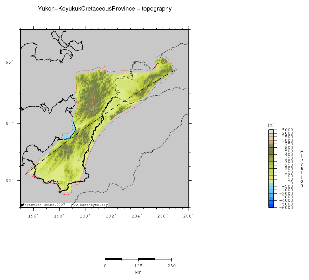 Yukon-Koyukuk Cretaceous Province location map