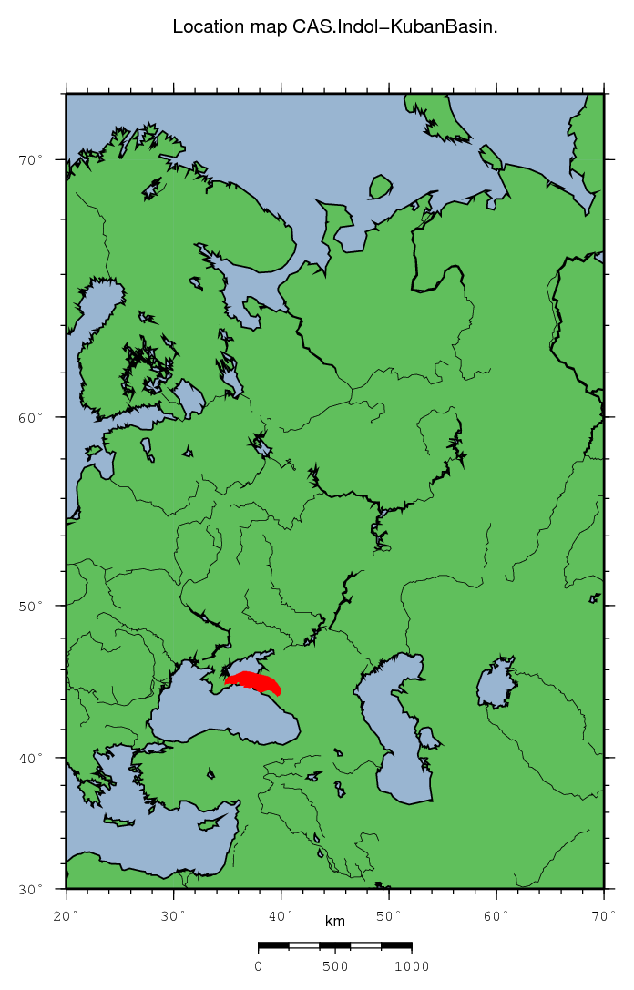 Indol-Kuban Basin location map