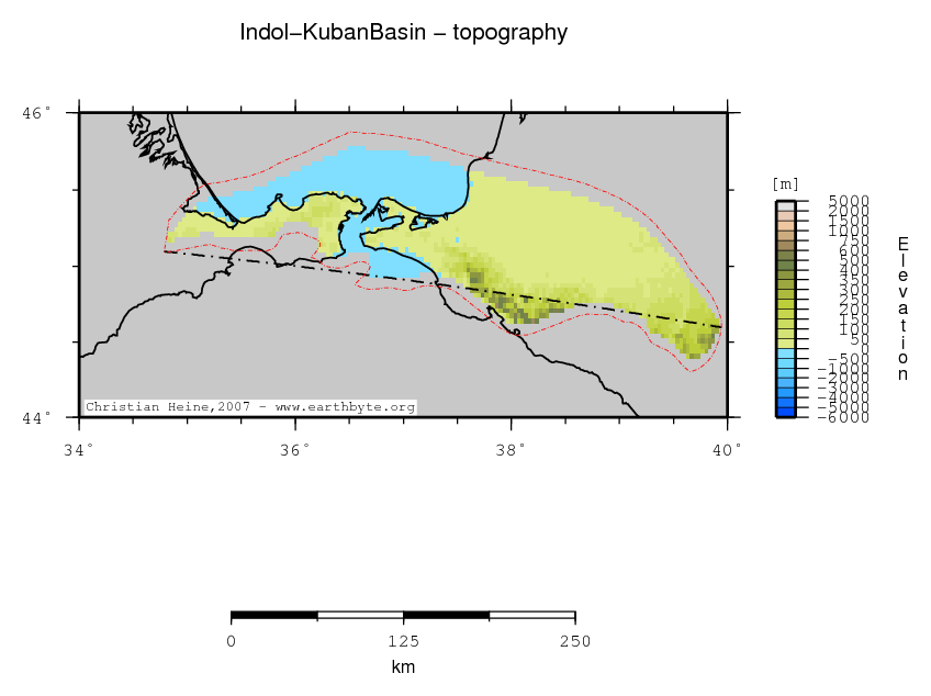 Indol-Kuban Basin location map
