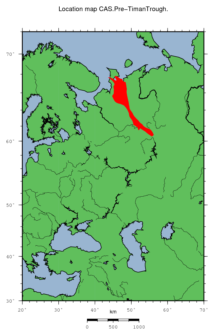 Pre-Timan Trough location map