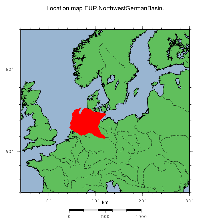 Northwest German Basin location map