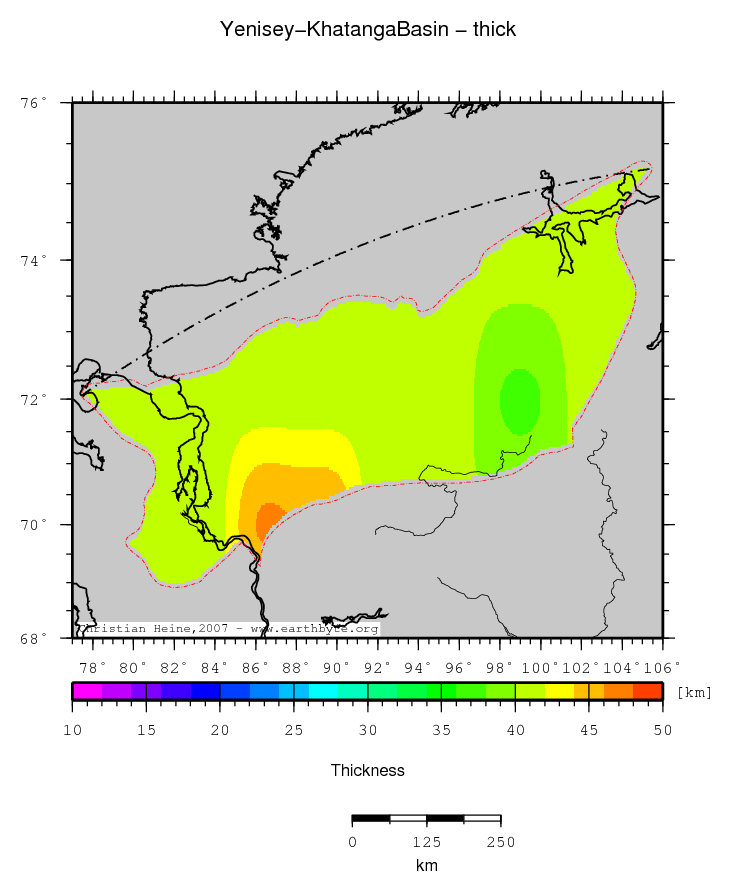 Yenisey-Khatanga Basin location map