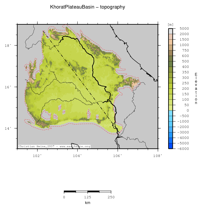 Khorat Plateau Basin location map