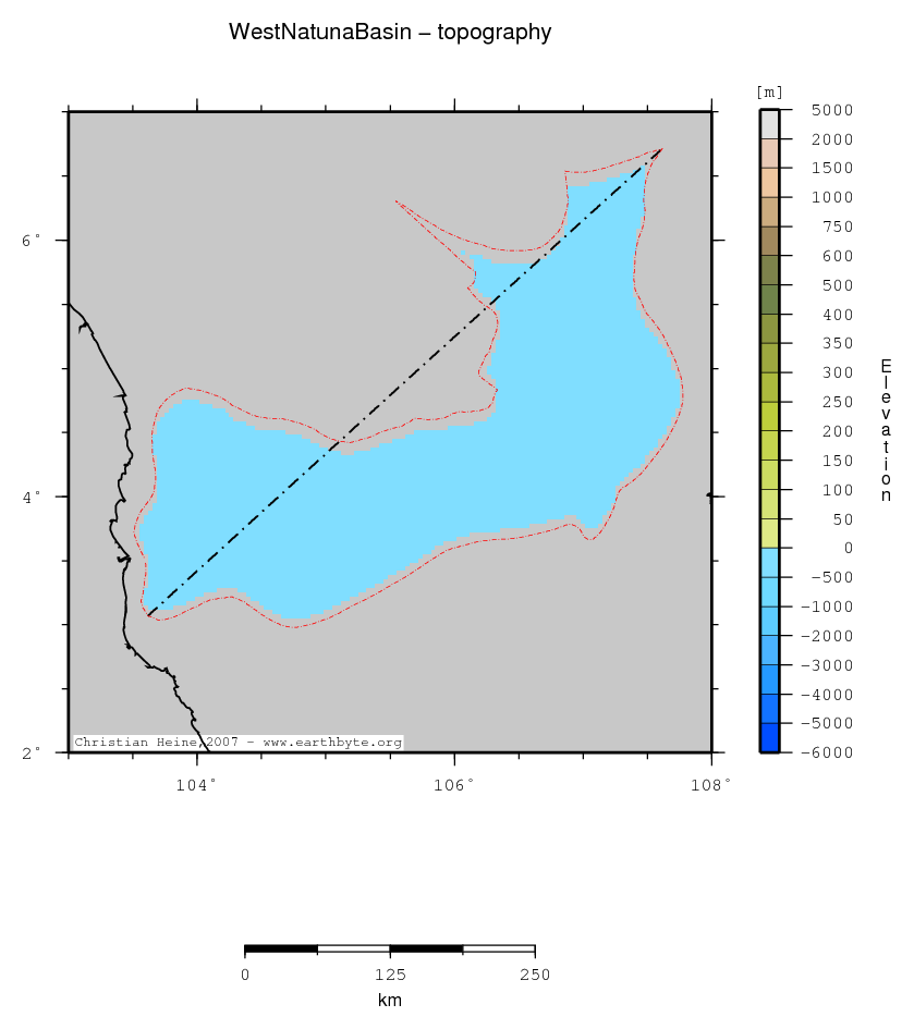 West Natuna Basin location map