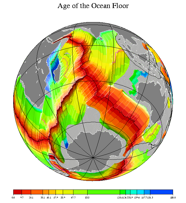 Digital Agegrid Of The Ocean Floor Digital Isochrons Of The