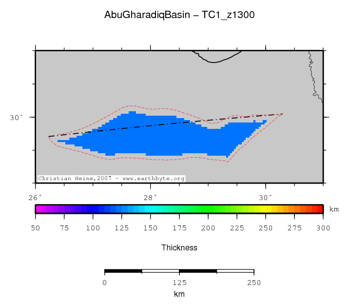 Abu Gharadiq Basin location map