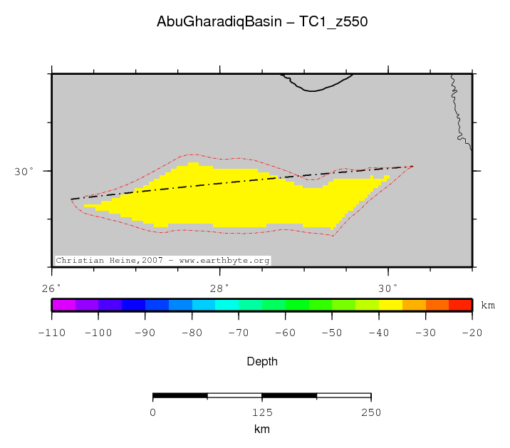 Abu Gharadiq Basin location map