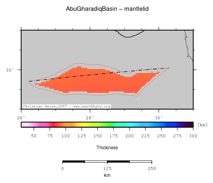 Abu Gharadiq Basin location map