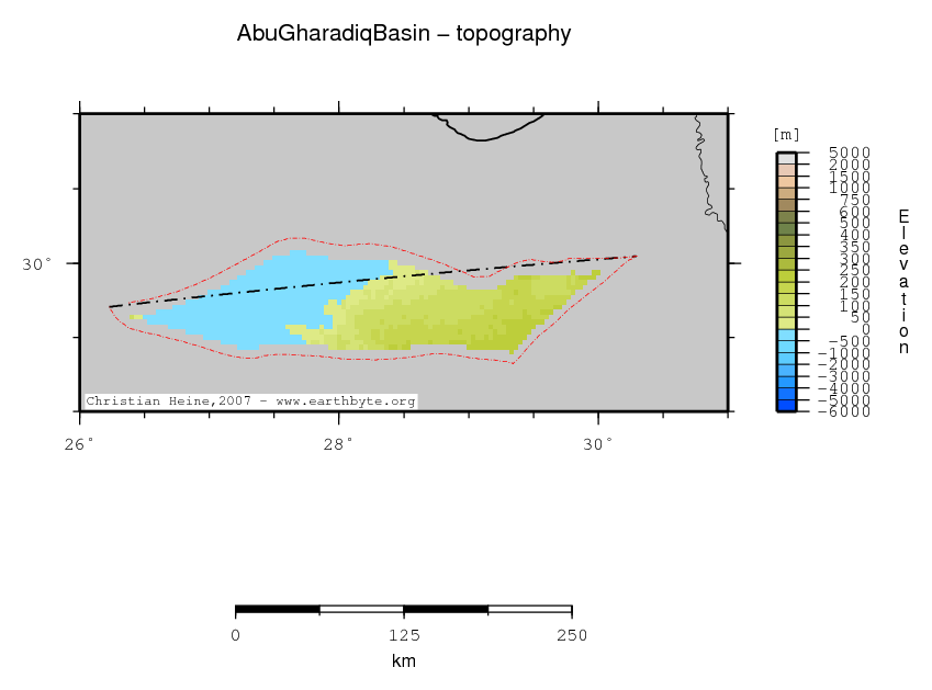 Abu Gharadiq Basin location map