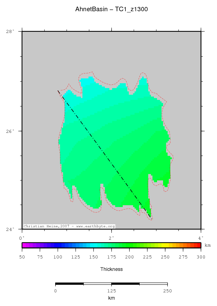 Ahnet Basin location map