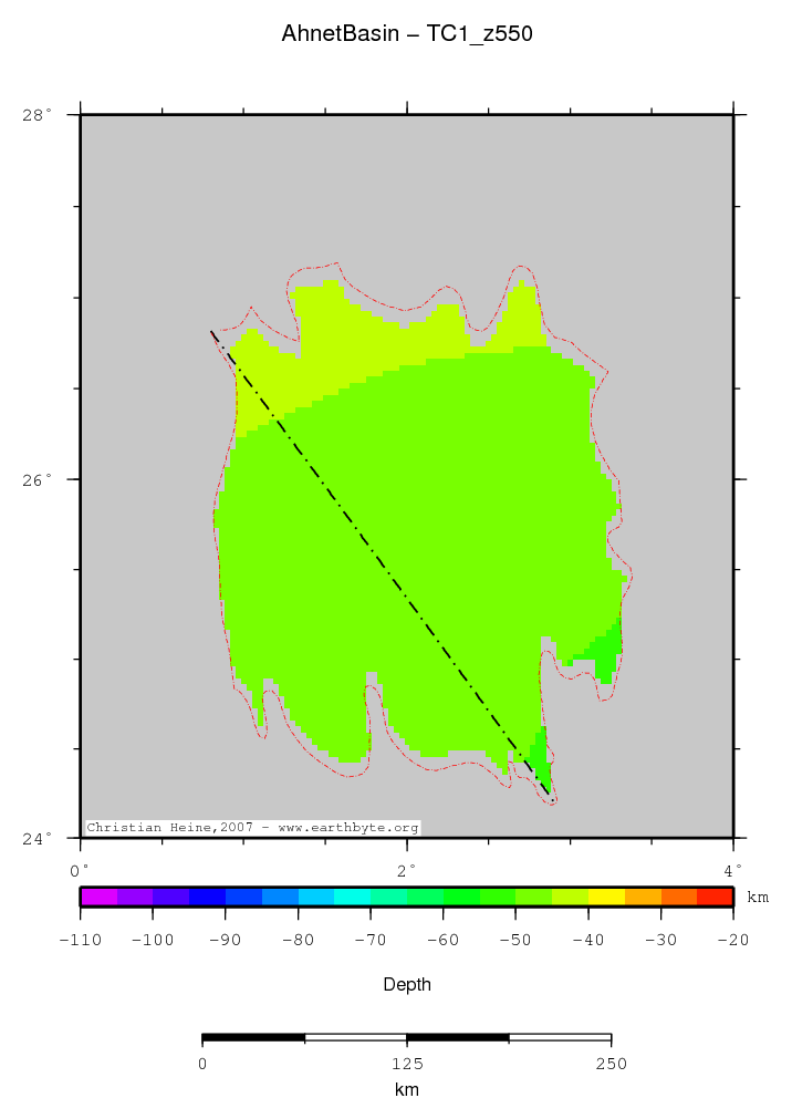 Ahnet Basin location map