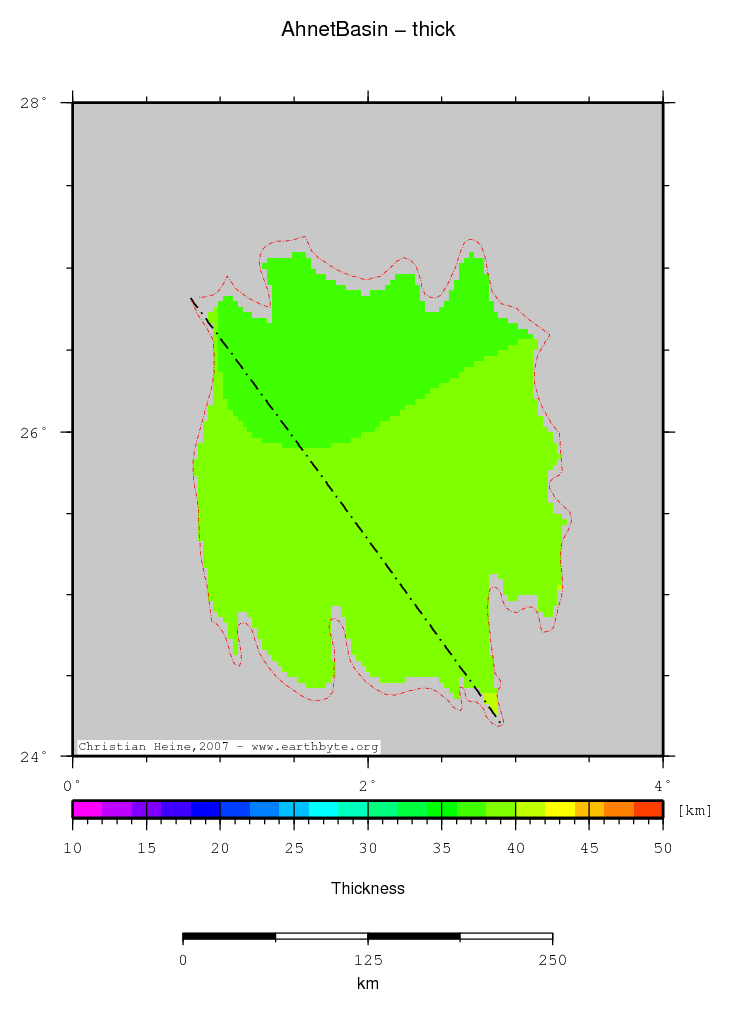 Ahnet Basin location map