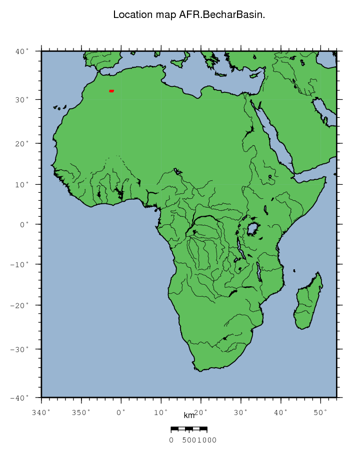 Bechar Basin location map