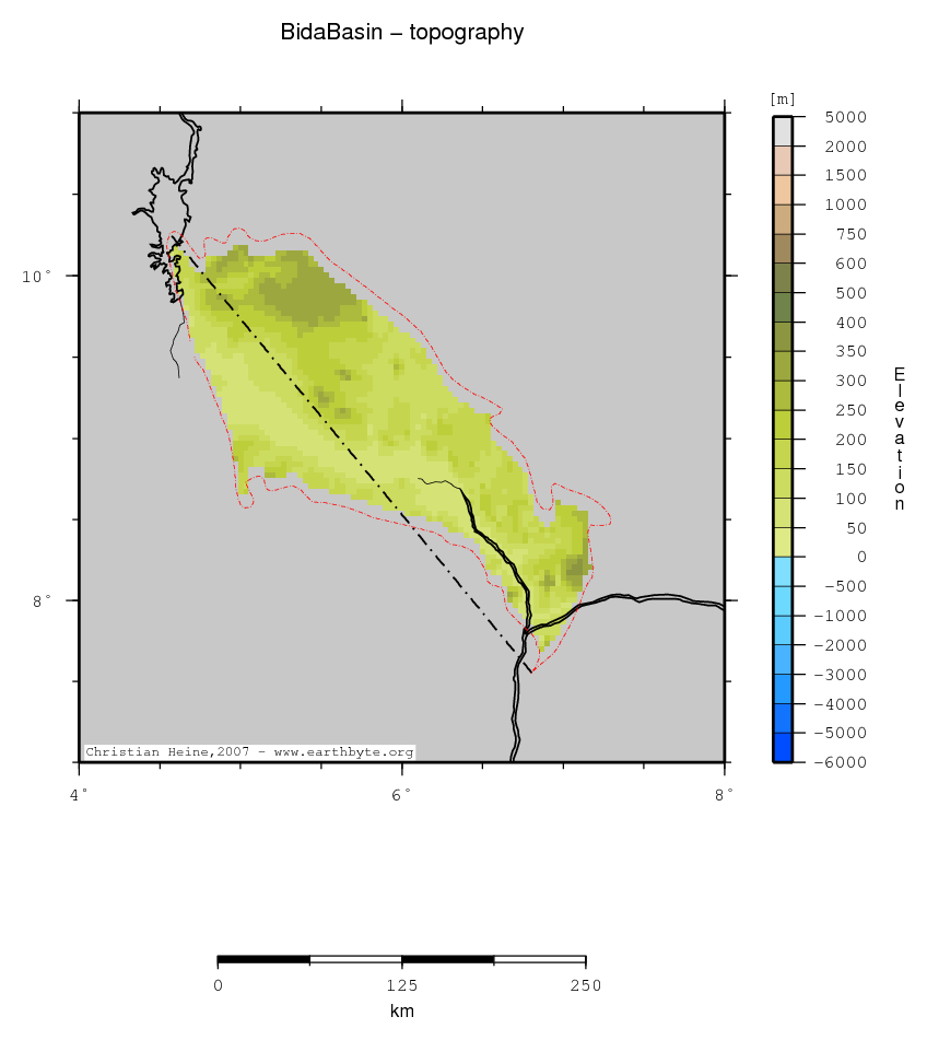 Bida Basin location map