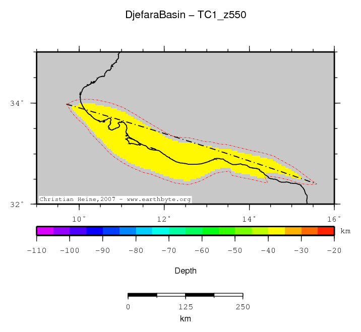 Djefara Basin location map