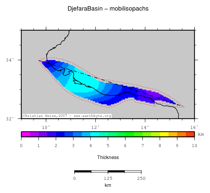 Djefara Basin location map