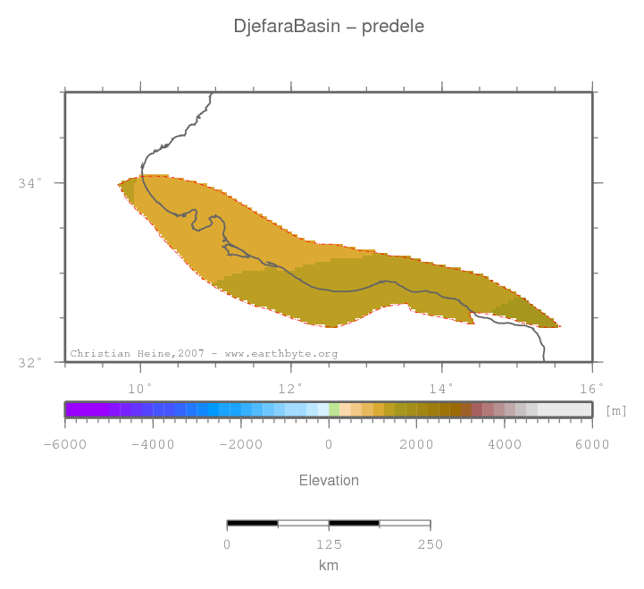 Djefara Basin location map