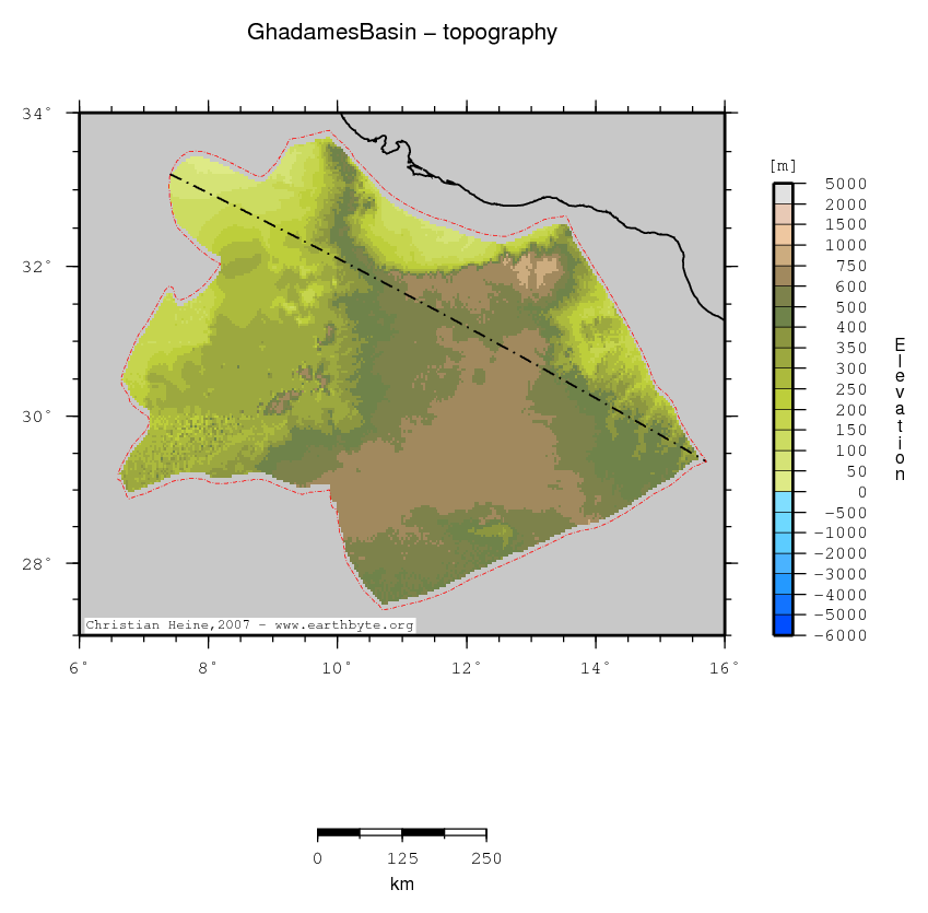 Ghadames Basin location map