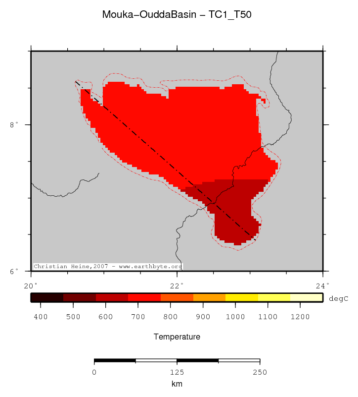 Mouka-Oudda Basin location map