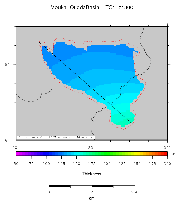 Mouka-Oudda Basin location map