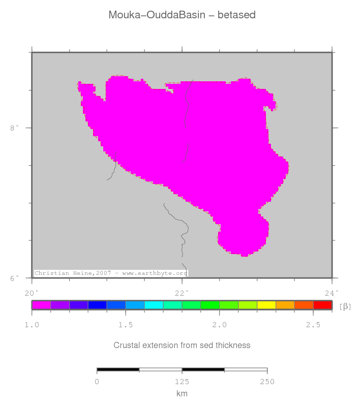 Mouka-Oudda Basin location map