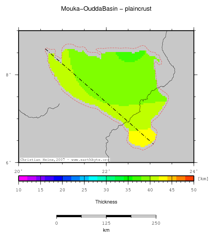 Mouka-Oudda Basin location map