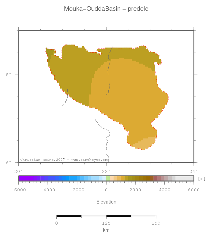 Mouka-Oudda Basin location map