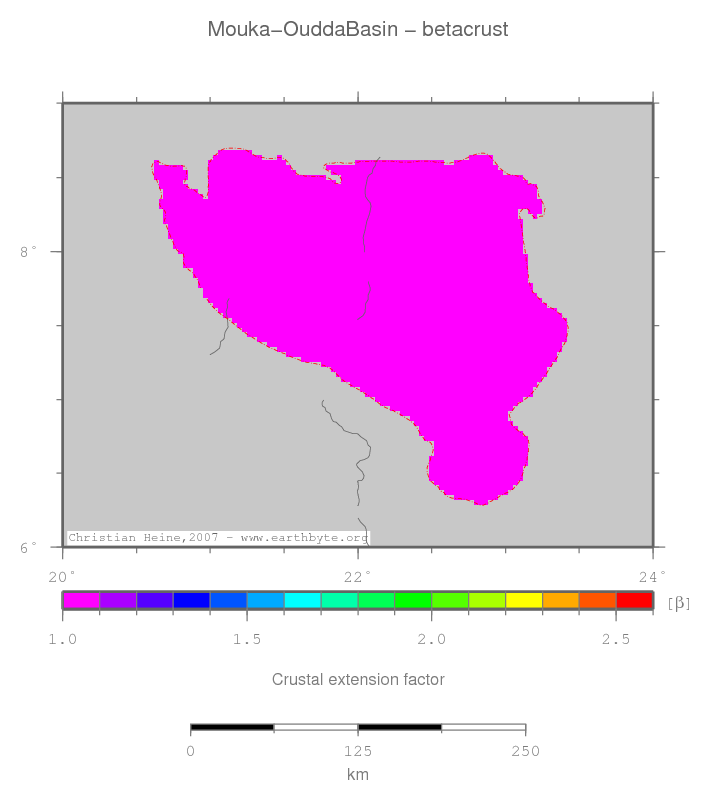 Mouka-Oudda Basin location map