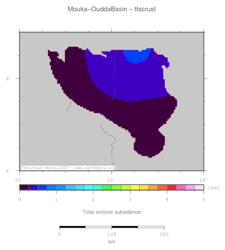 Mouka-Oudda Basin location map