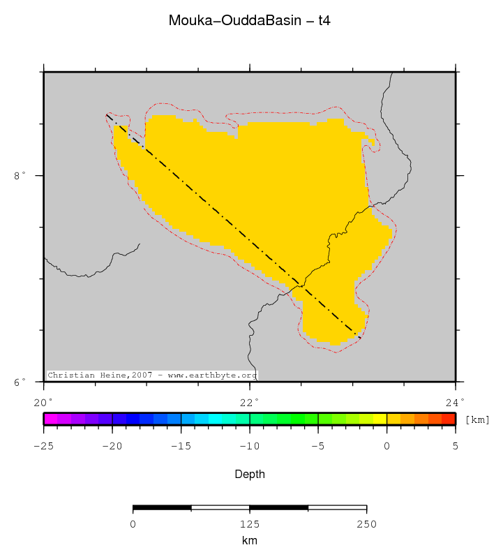 Mouka-Oudda Basin location map