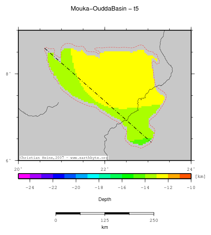 Mouka-Oudda Basin location map