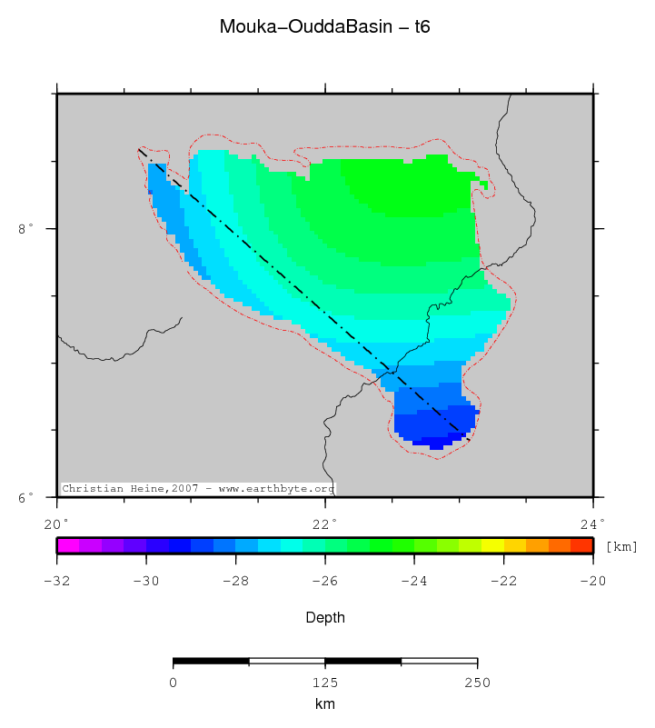 Mouka-Oudda Basin location map