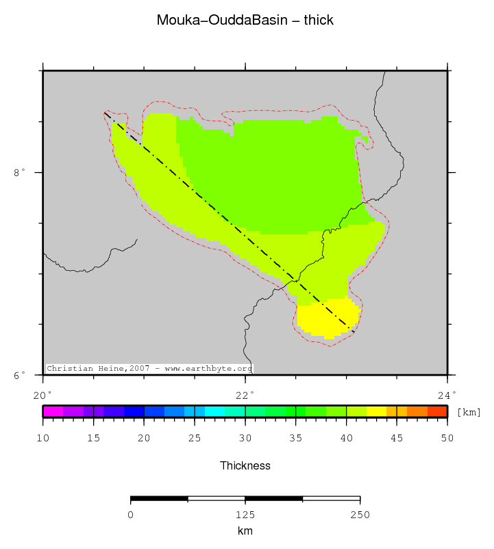 Mouka-Oudda Basin location map