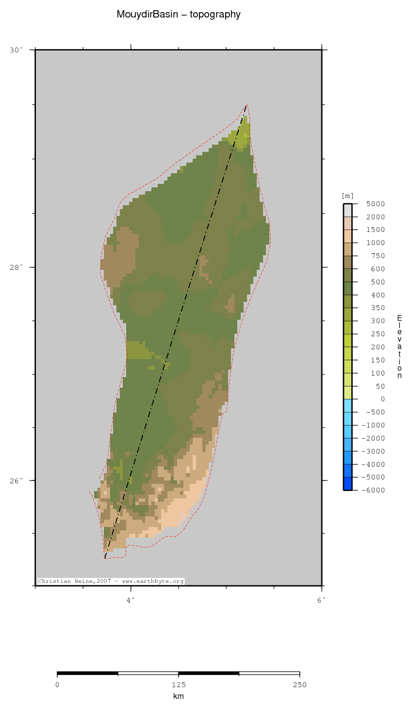 Mouydir Basin location map