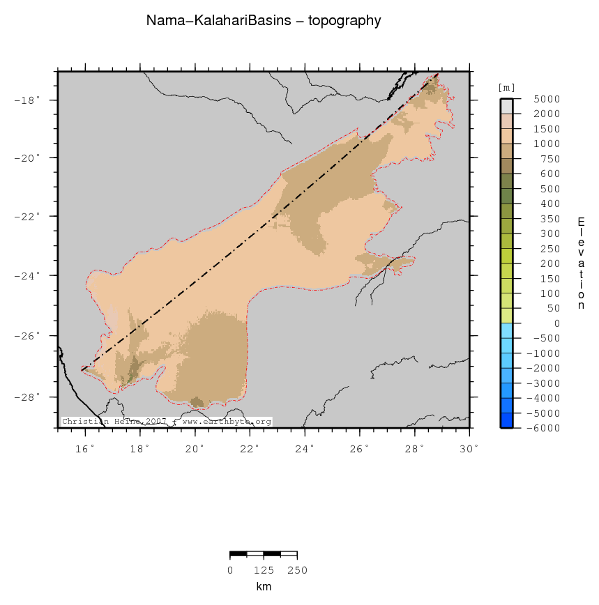 Nama-Kalahari Basins location map