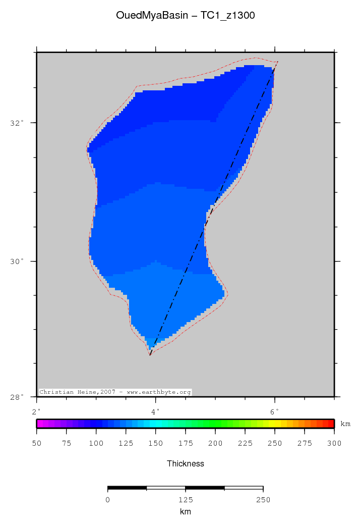 Oued Mya Basin location map