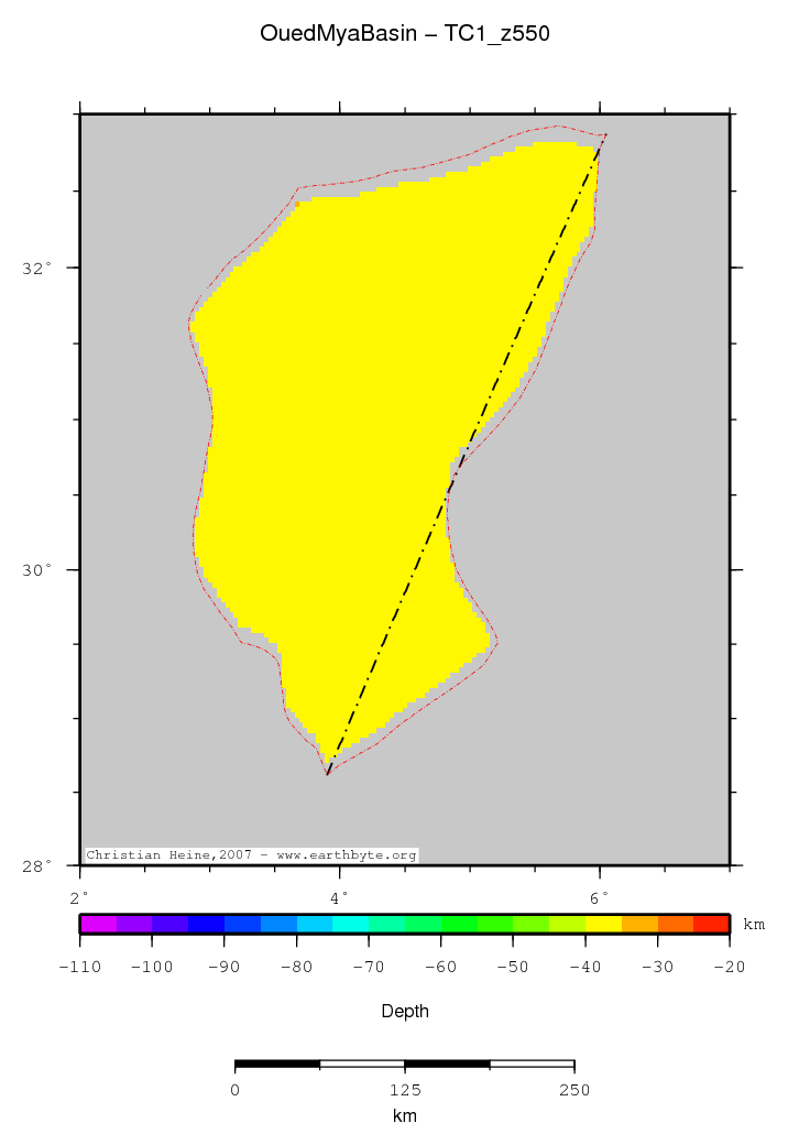 Oued Mya Basin location map