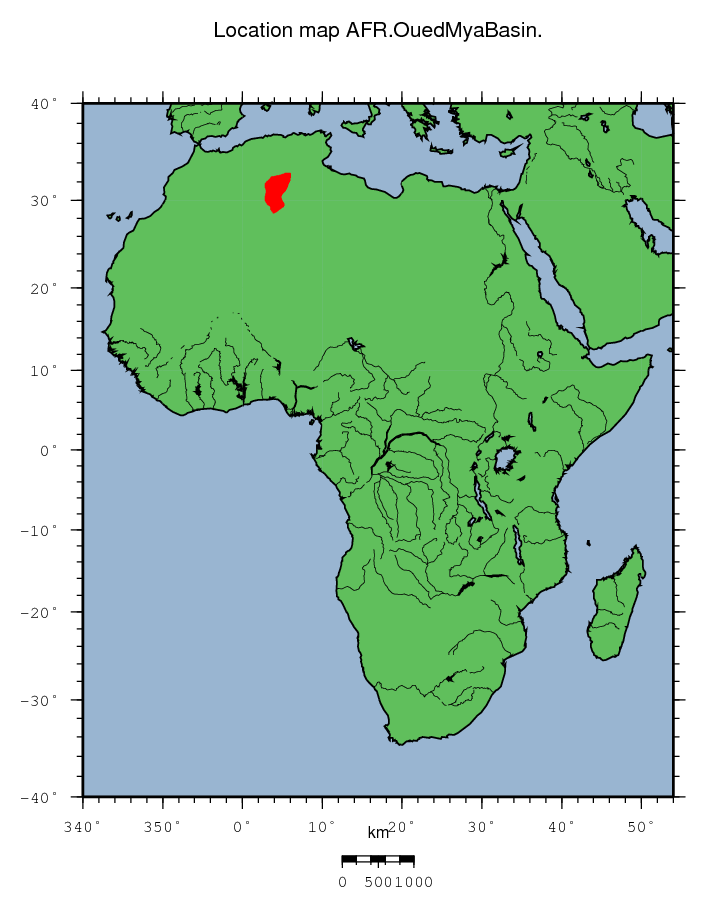 Oued Mya Basin location map