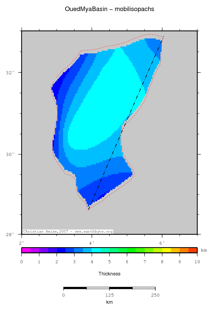 Oued Mya Basin location map