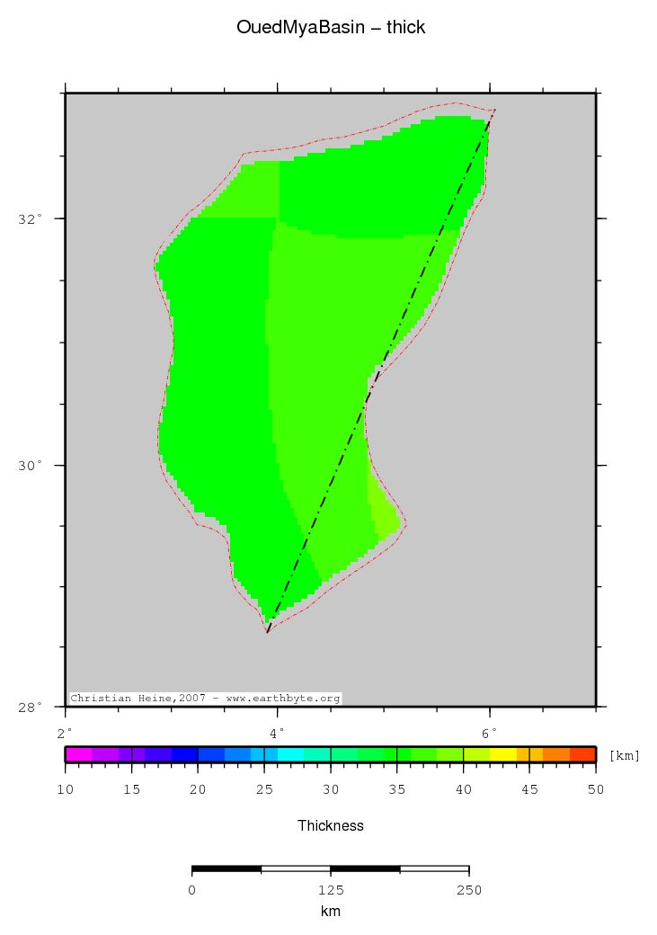 Oued Mya Basin location map