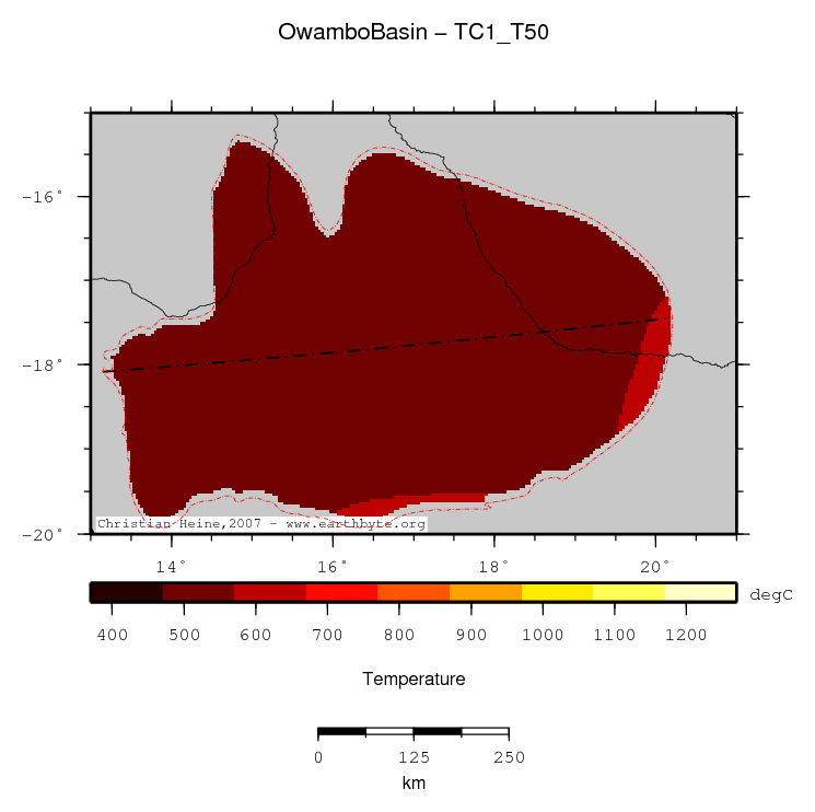 Owambo Basin location map