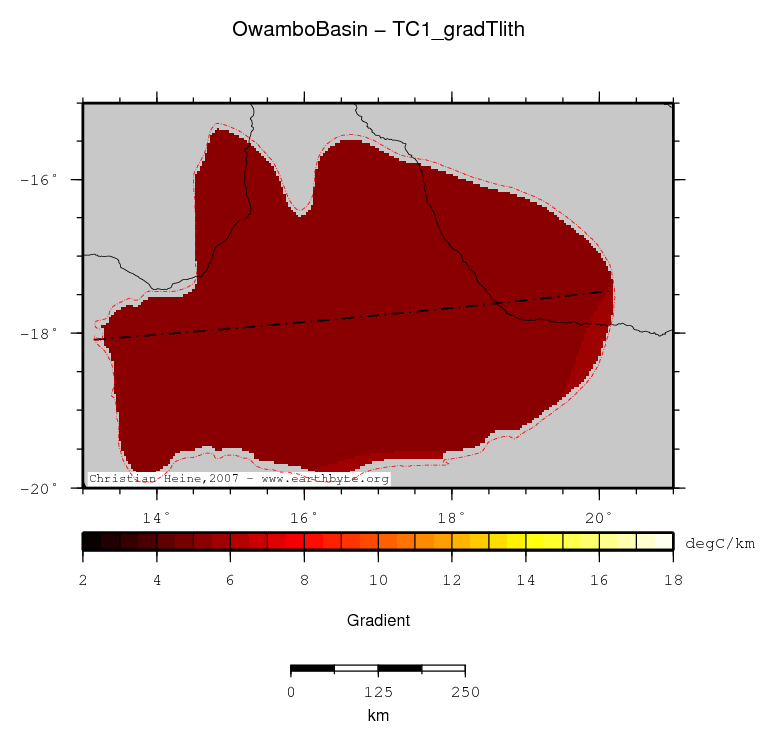 Owambo Basin location map