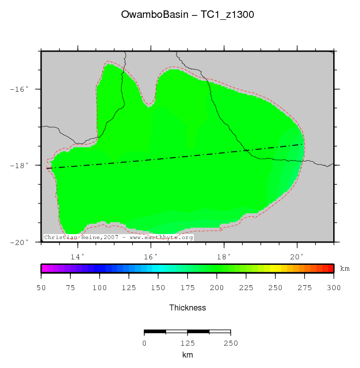 Owambo Basin location map